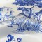 1 Yard Blue and White Toile Print Silk Charmeuse Fabric Lightweight 53 inch Width